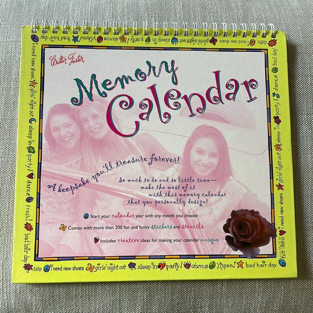 Girls Memories Calendar to record 12 months of memories with Stickers.